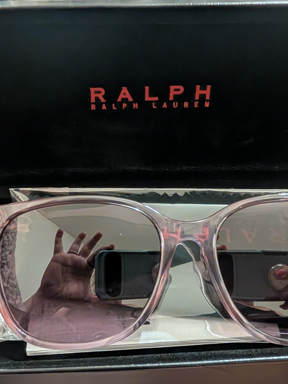 Ralph Lauren Shiny Striped Purple Sunglasses